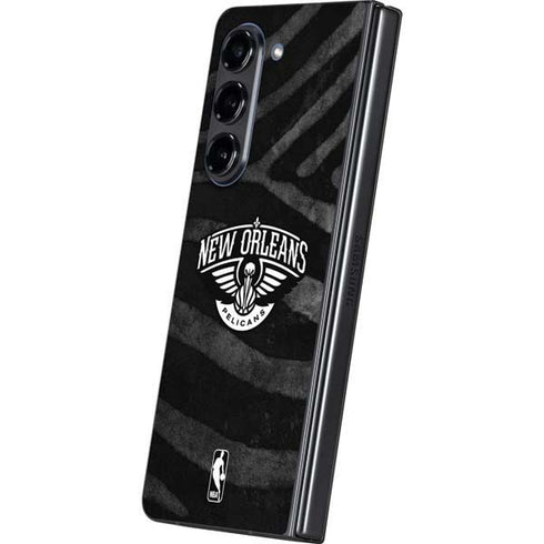 NBA New Orleans Pelicans Black Animal Print Galaxy Z Fold5 5G Skin